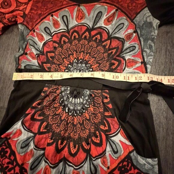DESIGUAL MANDALA GEOMETRIC WOMEN'S DRESS SZ XS (US 2) BOHO CHIC - Picture 6 of 8
